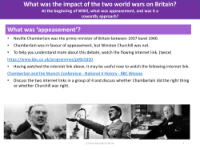 What was 'appeasement'? - World War 1 and 2 - Year 6