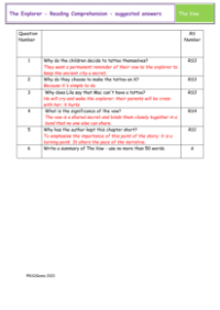 3. Reading Comprehension suggested answers