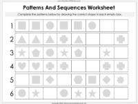Patterns and Sequences - Worksheet