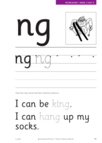 Letter formation - "ng"  - Worksheet 