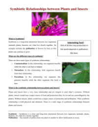Symbiosis - Reading with Comprehension Questions