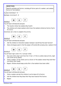 Factors and multiples worksheet