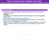 How has the telephone, television and the way we hear our home changed over time? - Teacher notes