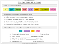 Subordinating Conjunctions - Worksheet