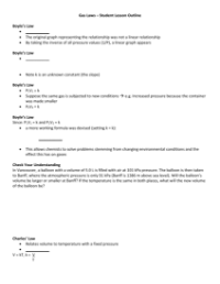 Gas Laws - Student Lesson Outline