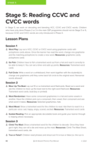 Stage 5: Reading CCVC and CVCC Words guidance  