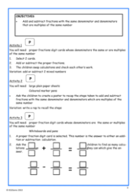 Adding and subtracting fractions worksheet