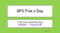 Verbs - Passive SATs Style Questions