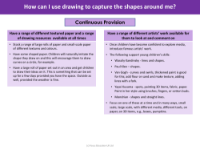 How can I use drawing to capture the shapes around me? - Continuous Provision