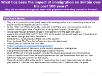 Why did so many immigrants meet with prejudice when they arrived in Britain? - Teacher notes