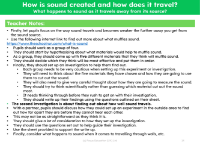 What happens to sound as it travels away from its source? - Teacher notes