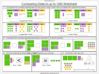 Comparing Objects up to 1000 - Worksheet