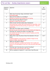 5. Reading Comprehension answers