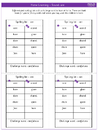Spelling - Home learning - Sound are