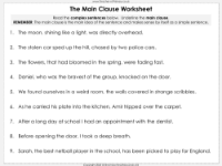 Complex Sentences - Worksheet