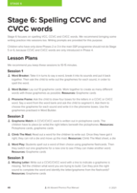 Stage 6: Spelling CCVC and CVCC Words guidance  