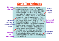 The Life of Charles Dickens - Lesson 5. - Style Techniques Worksheet