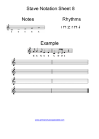 Stave Notation Sheet Note Names 8