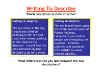 Writing to Describe Worksheet
