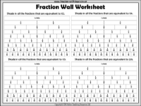 Equivalent Fractions - Worksheet