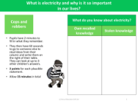 Cops and robbers - What do you know about electricity?