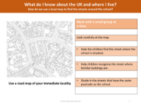 Find my school on a map - Worksheet