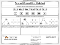 Tens and Ones Addition - Worksheet