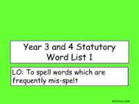 Statutory Spellings List 1 Presentation