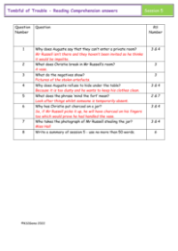 4. Reading Comprehension answers