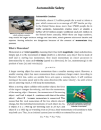 Automobile Safety - Reading with Comprehension Questions