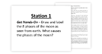 The Moon and its Phases - 7 Engaging Lab Stations