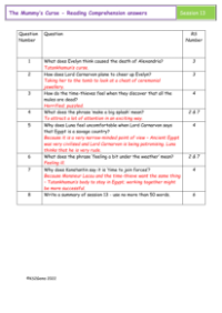 4. Reading Comprehension answers