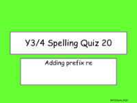 Adding Prefixes 're' Quiz