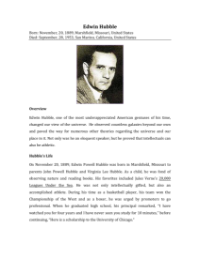 Edwin Hubble - Reading with Comprehension Questions
