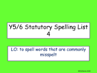 Statutory Spelling List 4 Presentation