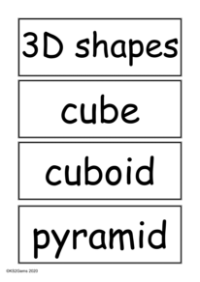 Vocabulary - Shape: 3D