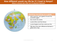 Using a globe - Worksheet