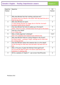 4. Reading Comprehension answers