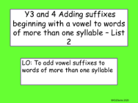 Adding Suffixes Beginning with a Vowel List 2 Presentation