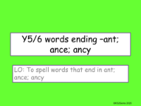 Words Ending in 'ant' and 'ance' Presentation