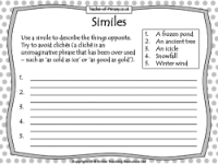 Christmas Poetry Unit - Lesson 3 - Similes Worksheet