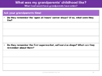 Ask your grandparents - Food shops