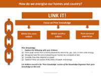 Link it! Prior knowledge - Energy - Year 3