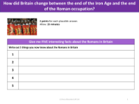 Give me 5 - Facts about the Romans in Britain's