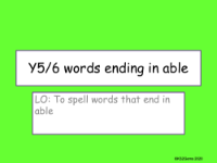 Words Ending in 'able' Presentation