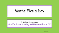 Calculations - Add subtract using written methods