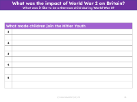 What made children join the Hitler Youth? - Worksheet