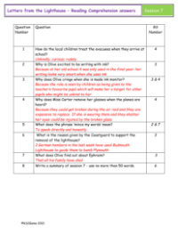 4. Reading Comprehension answers