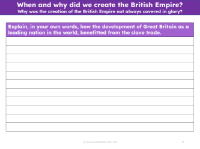 How did the development of Great Britain benefit from the slave trade? - Writing task