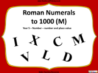 Roman Numerals to 1000 (M) - PowerPoint